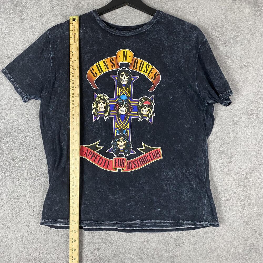 Guns N Roses Shirt Mens Medium Black Bravado Appetite For Destruction Band Tee - Picture 5 of 8